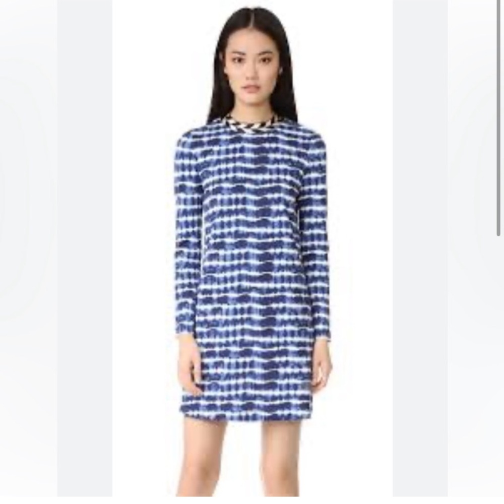 TORY BURCH blue long sleeve mini dress size XS